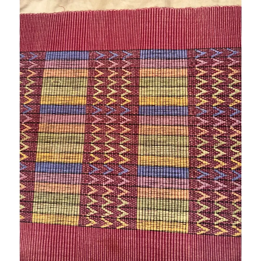 World Market Southwestern Textured Placemats x4 Geometric Aztec Desert Tassels